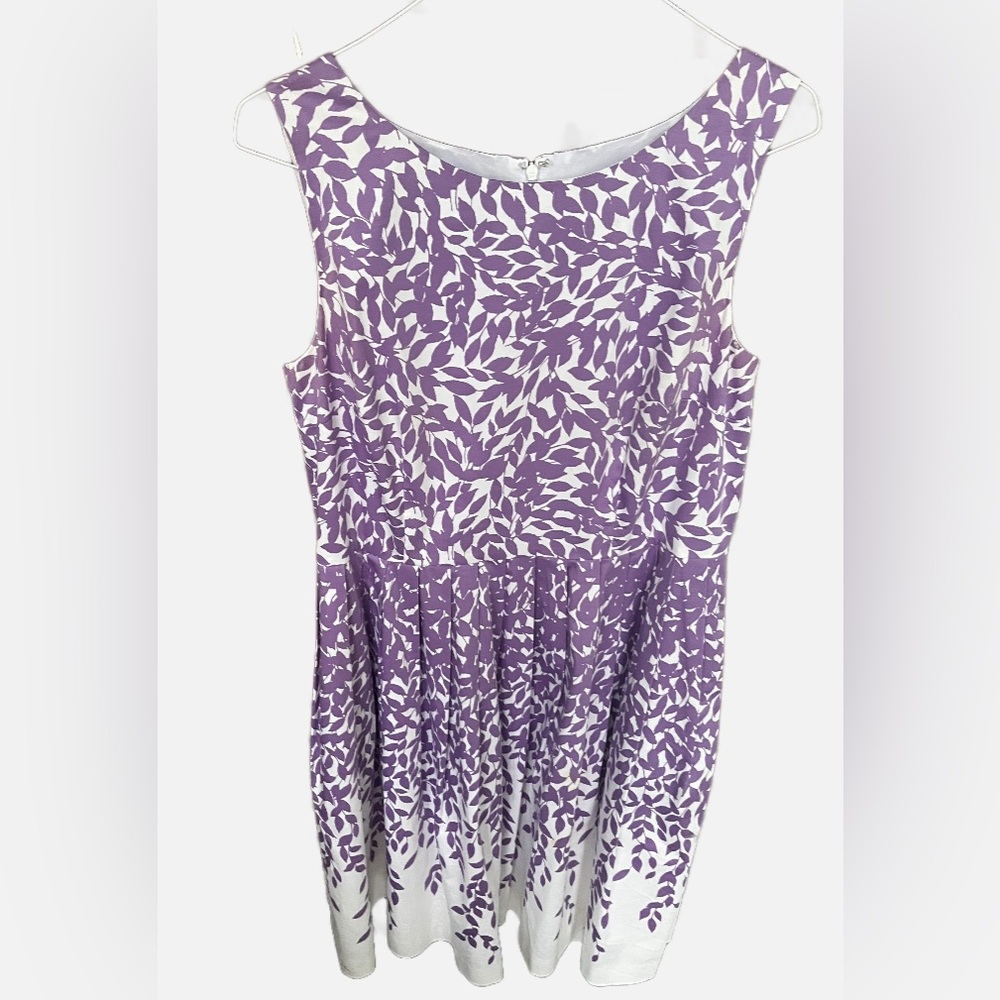 Talbots Pleated Sleeveless Blouse in Purple and White -BONUS SWEATER!!!